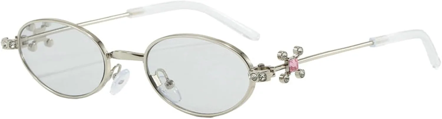 

Солнцезащитные очки Willochra в маленькой оправе овальной формы для женщин, с кристаллами, модные бриллиантовые очки 2025 года, ретро-очки с блестками, C3