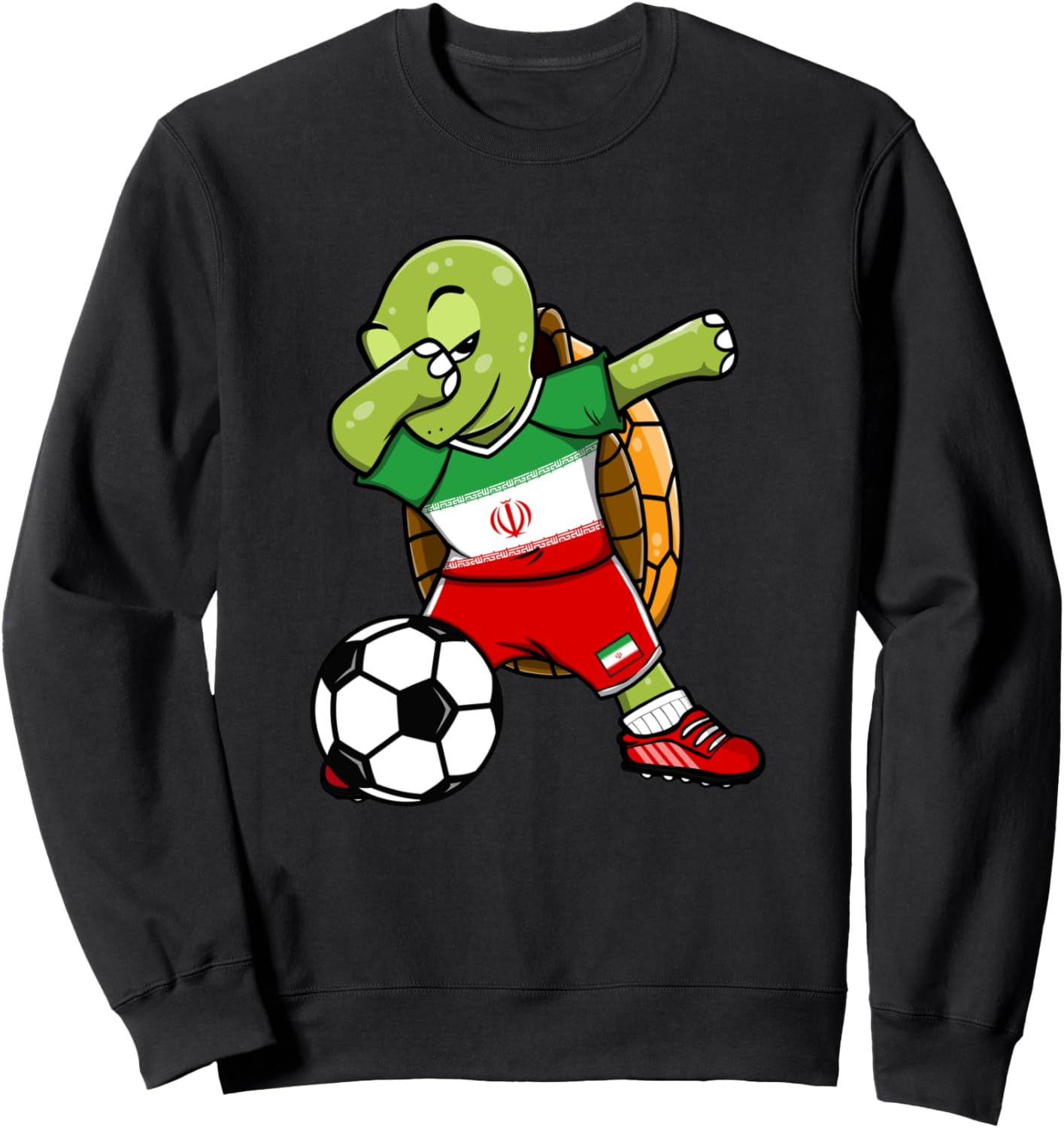 

Забавная танцующая черепаха для футболиста, толстовка с изображением иранского футбольного болельщика, флаг Ирана, танцующая черепаха Teeisle Iran Football, черный