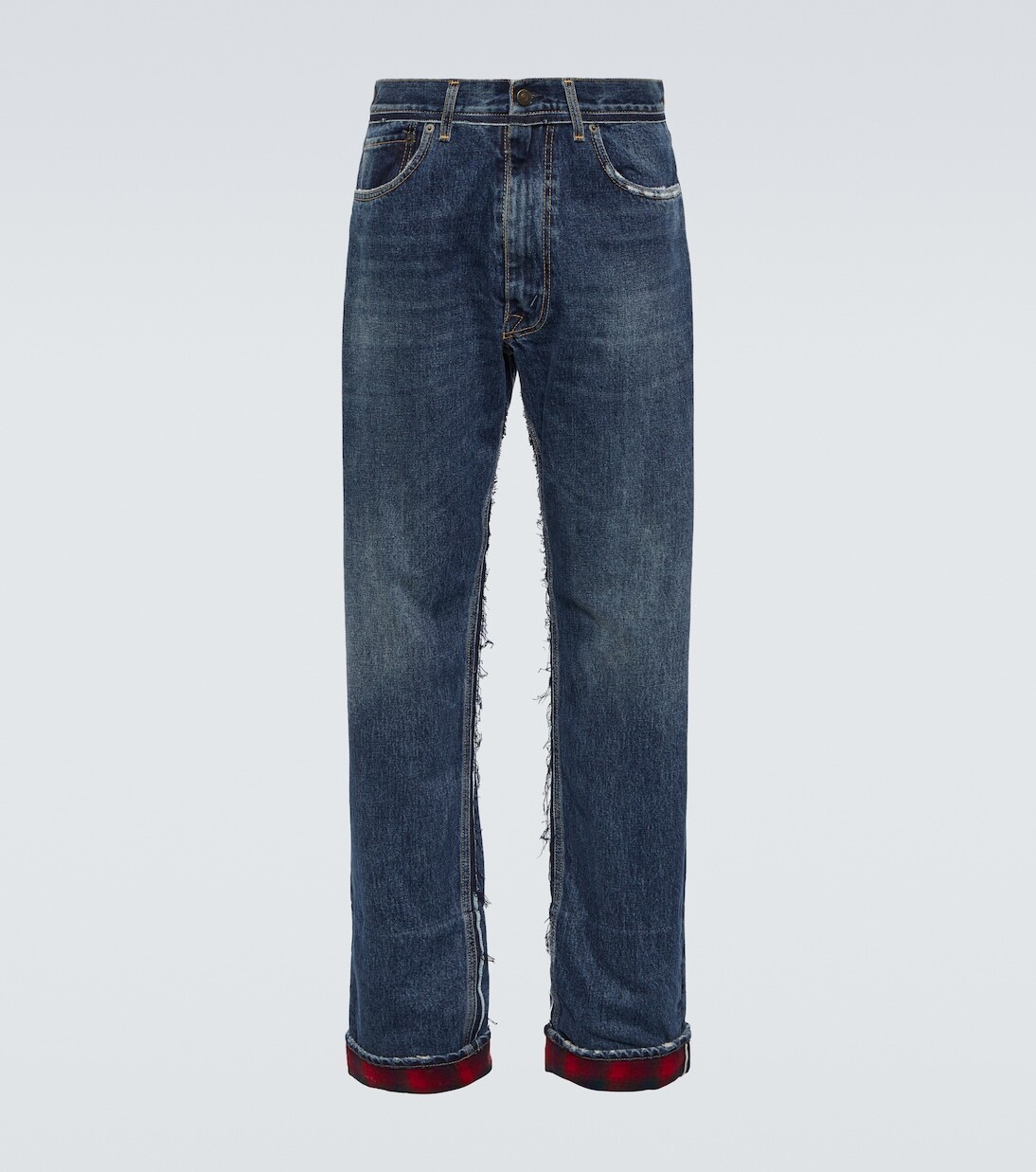 

Прямые джинсы x pendleton с потертостями Maison Margiela, синий