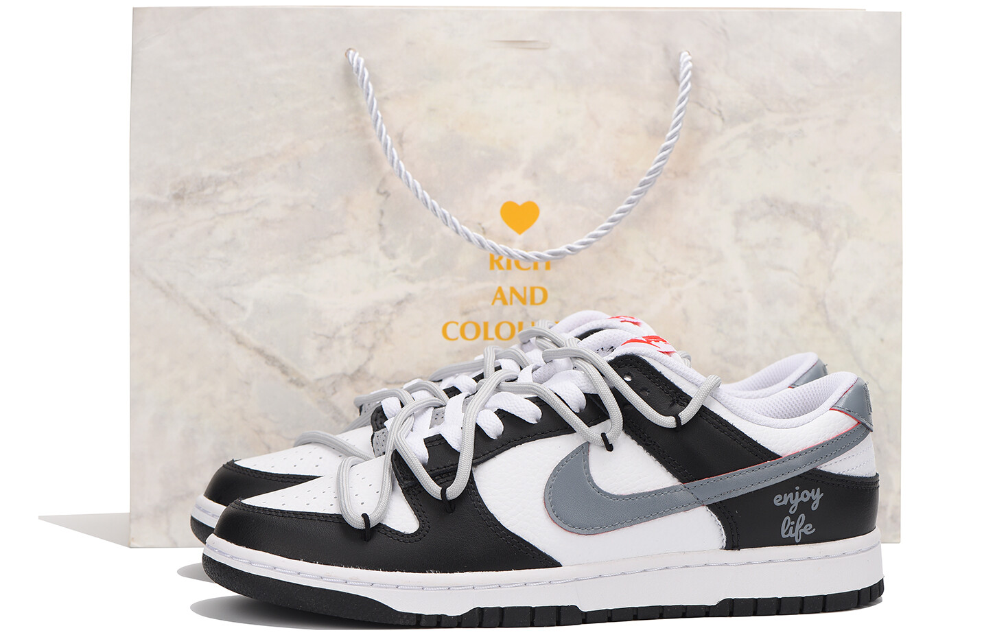 

Кроссовки Nike Dunk Skateboarding Shoes Men Low-top Dark Gray, черный/серый