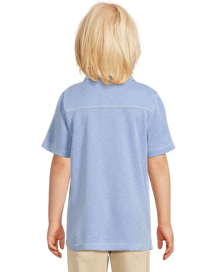 Поло Johnston & Murphy Kids Vintage Slub Polo (Big Kid), Light BlueSee Less — фото 2