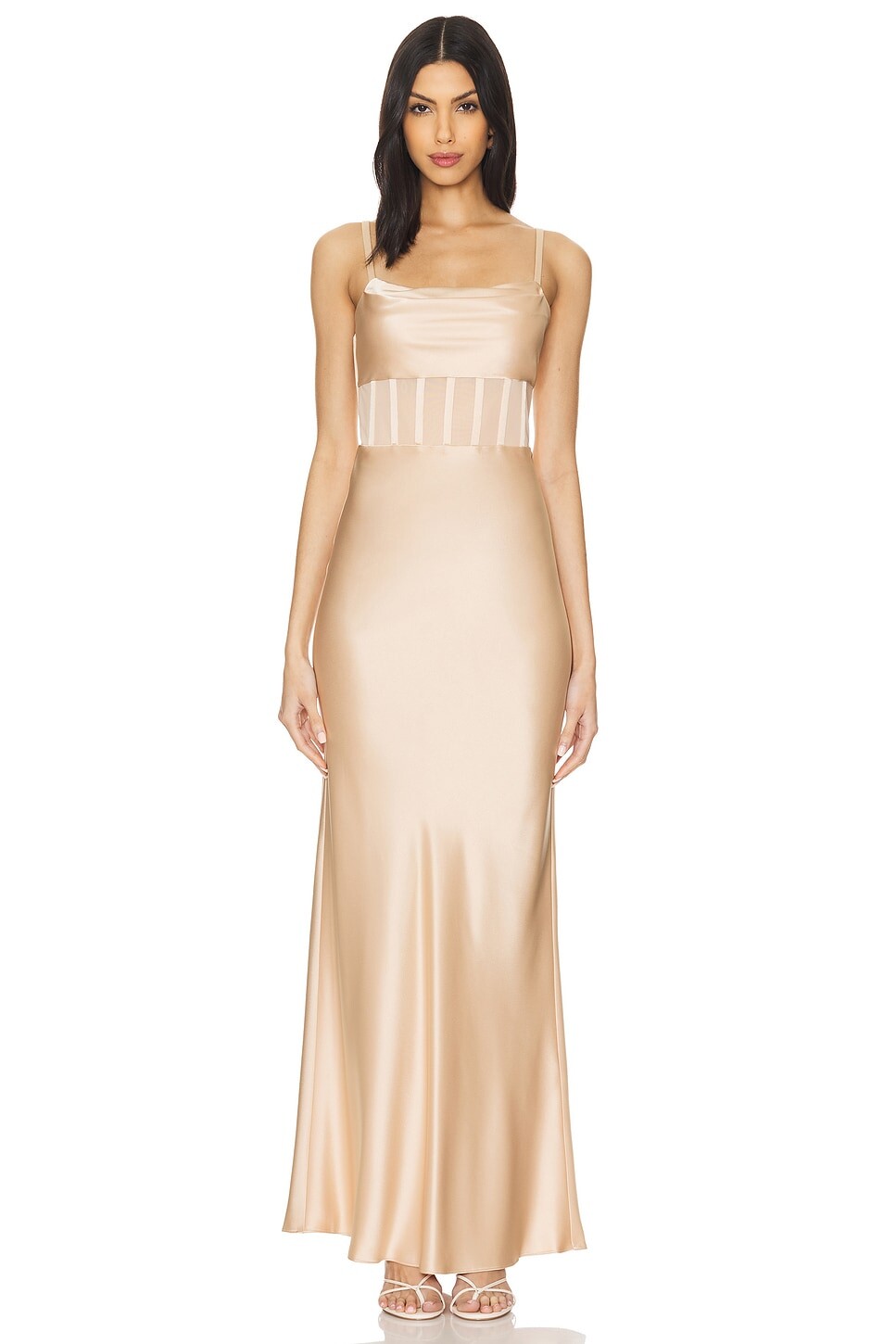 

Платье макси валентина Alice + Olivia, цвет almond