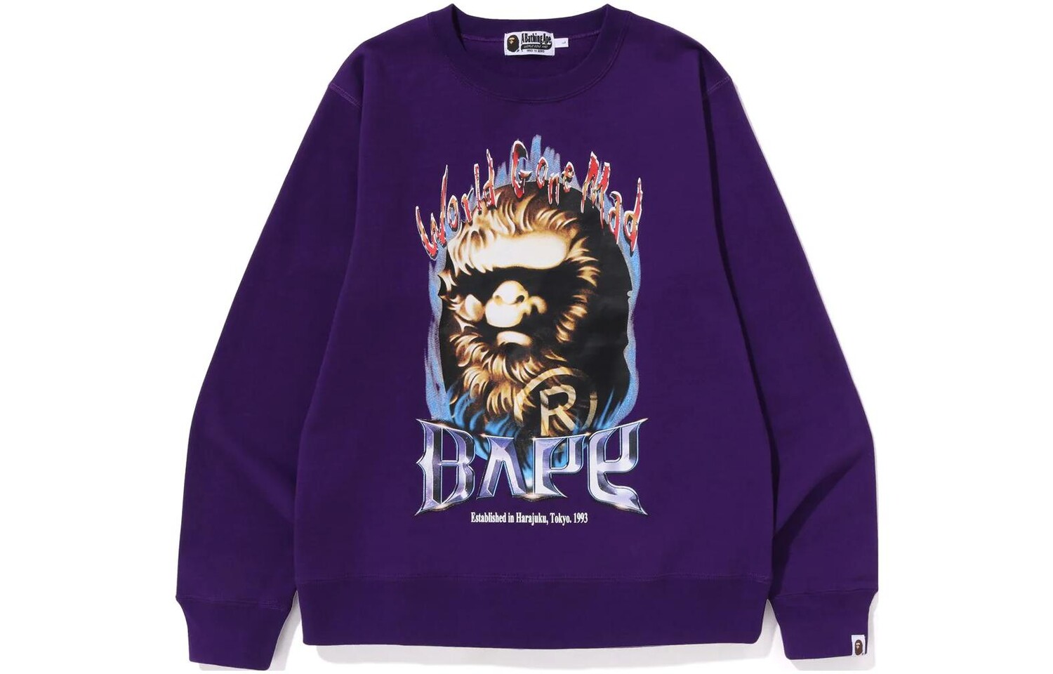 

BAPE Графический жакет с изображением головы обезьяны A Bathing Ape, фиолетовый