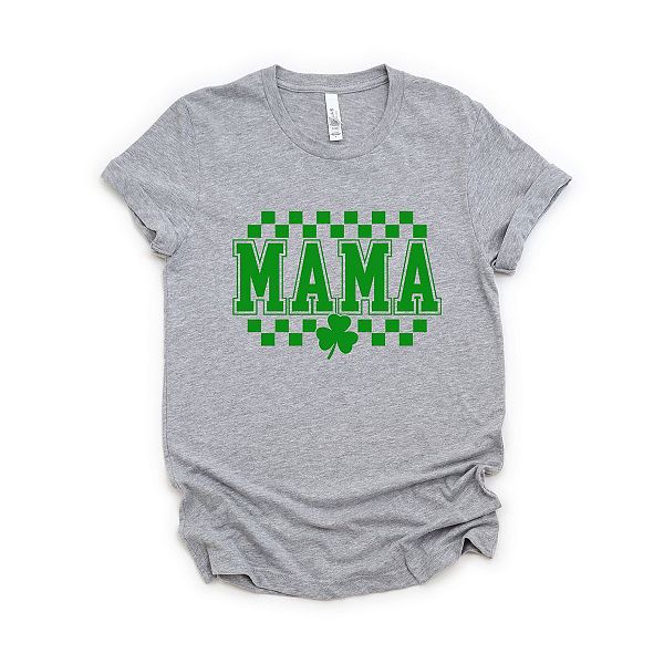 

Футболка с принтом Mama checkered clover Simply Sage Market, Heather Grey, Серый, Футболка с принтом Mama checkered clover Simply Sage Market, Heather Grey