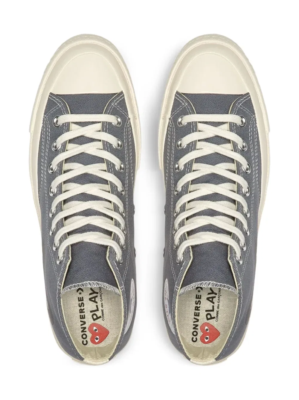 Высокие кроссовки с логотипом в виде сердца Comme Des Garçons Play X Converse, серый — фото 4