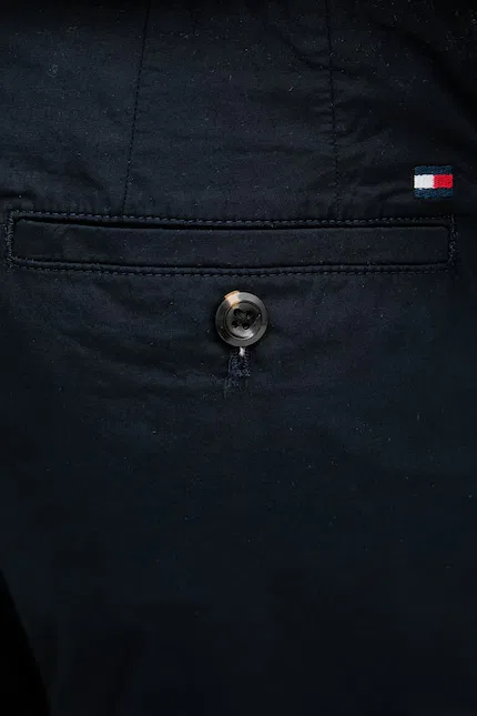 Брюки из материала slim fit Tommy Hilfiger, синий — фото 4