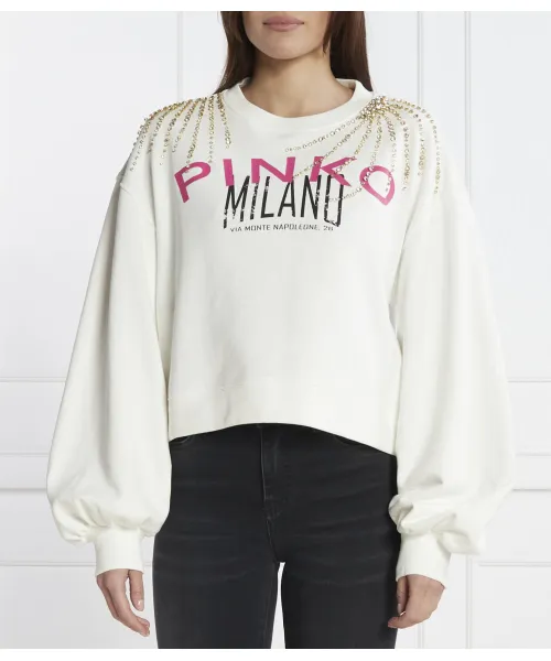 

Толстовка Cropped fit Pinko, белый