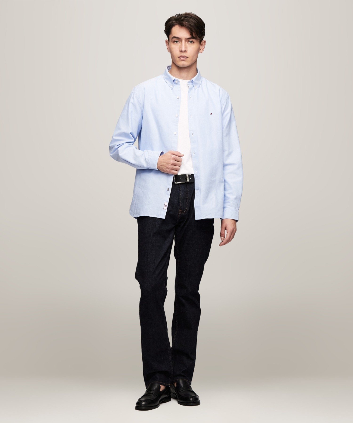 Плотная рубашка из оксфордской ткани TOMMY HILFIGER, Light Blue C14 — фото 3