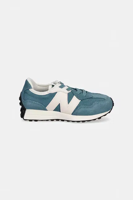 Кроссовки детские замшевые 327 New Balance, бирюзовый — фото 2