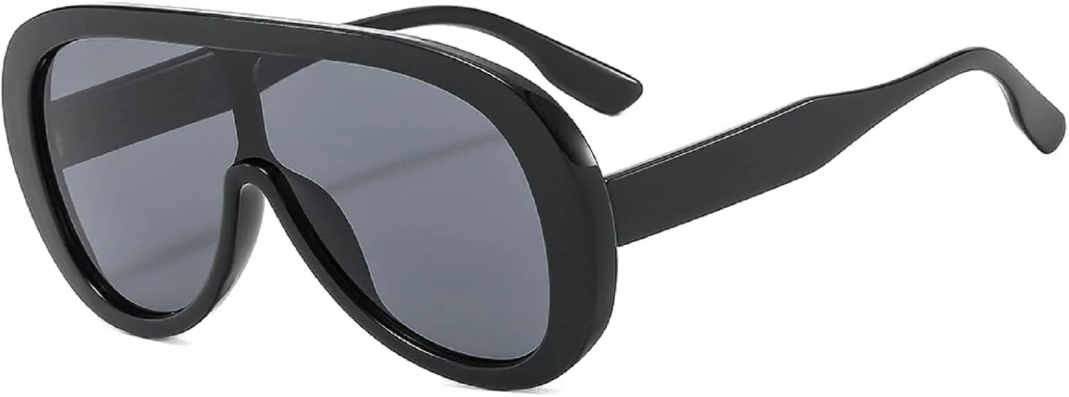 

Модные солнцезащитные очки-пилот большого размера для женщин и мужчин, 2024 год. Стильные цельные солнцезащитные очки в крупной оправе mincl, 2pcs-black&leopard