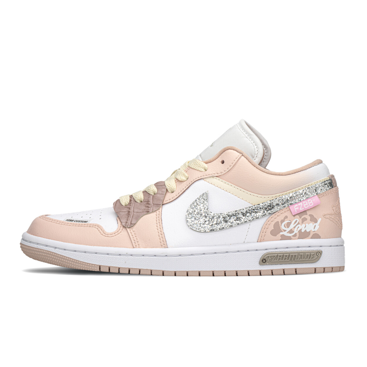 

Кроссовки Air Jordan 1 Vintage Basketball Shoes Unisex Low-top Beige/Pink, белый/фиолетовый
