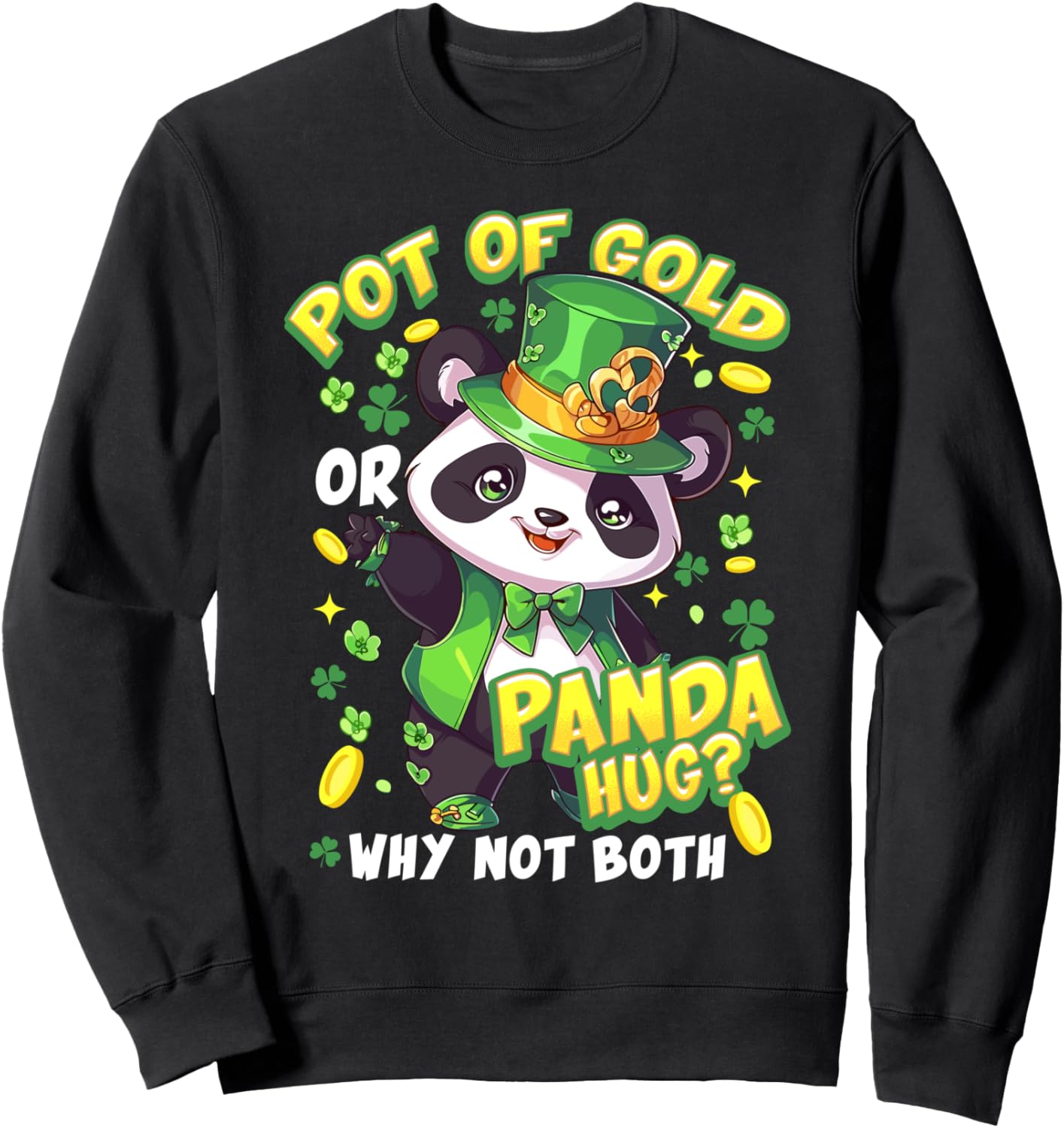 

Толстовка с надписью «Обнимаю панду» ко Дню Святого Патрика St. Patrick'S Day & Irish Heritage Items, черный