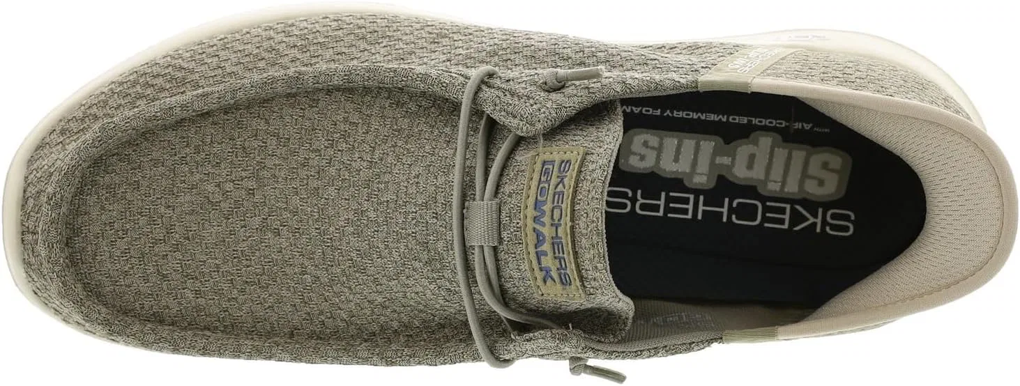 Мужские слипоны Skechers Hands-Free Go Walk Max - кроссовки без помощи рук, Taupe — фото 3