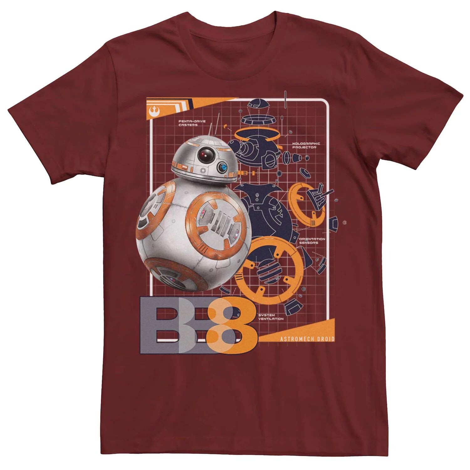 

Мужская футболка Star Wars BB-8 Schematic Licensed Character