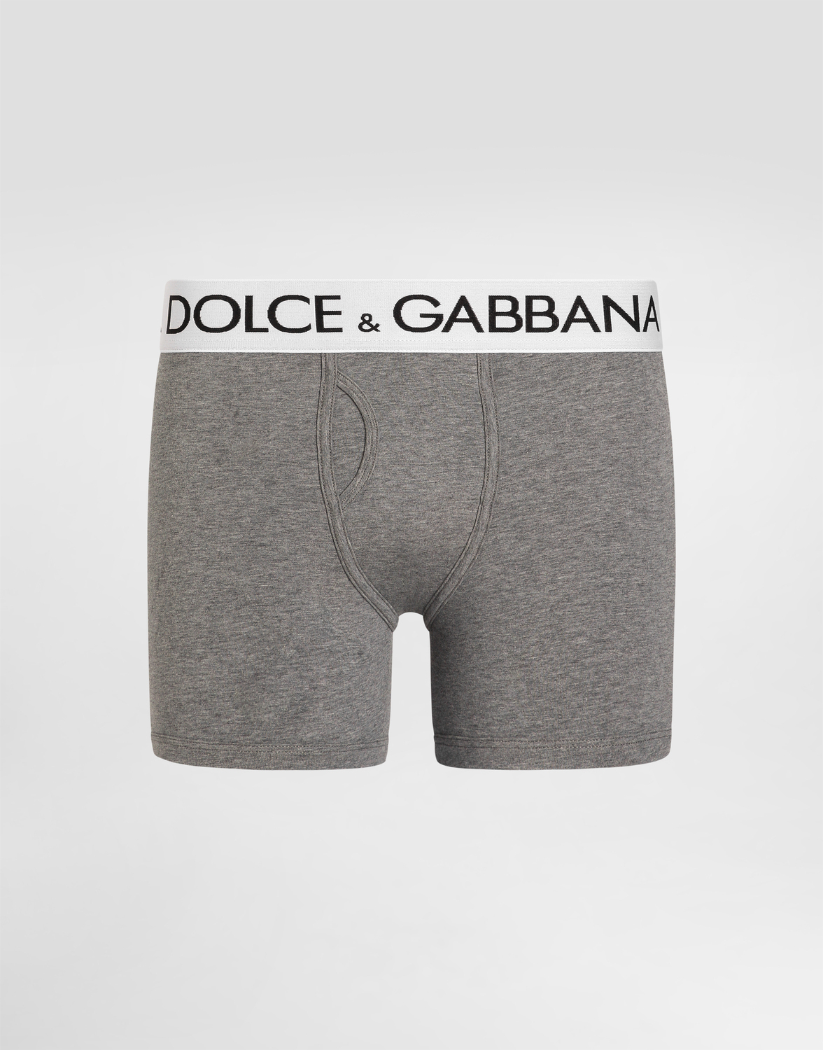 

Трусы-боксеры из хлопка с длинной штаниной и двухсторонней эластичностью Dolce & Gabbana, серый