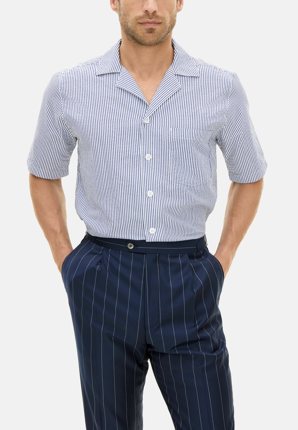 

Рубашка REG FIT CUBAN STRIPED Oscar Jacobson, белый