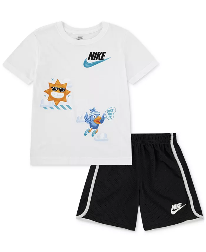 

Футболка и шорты Little Kids Just Believe, комплект из 2 предметов Nike, черный
