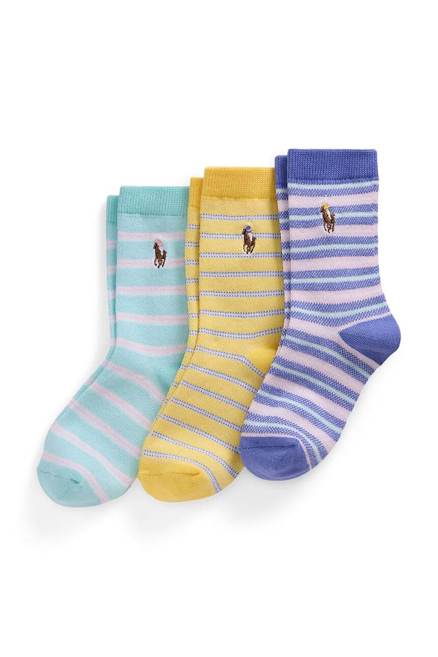 

Детские носки 3 пары в упаковке Polo Ralph Lauren, желтый