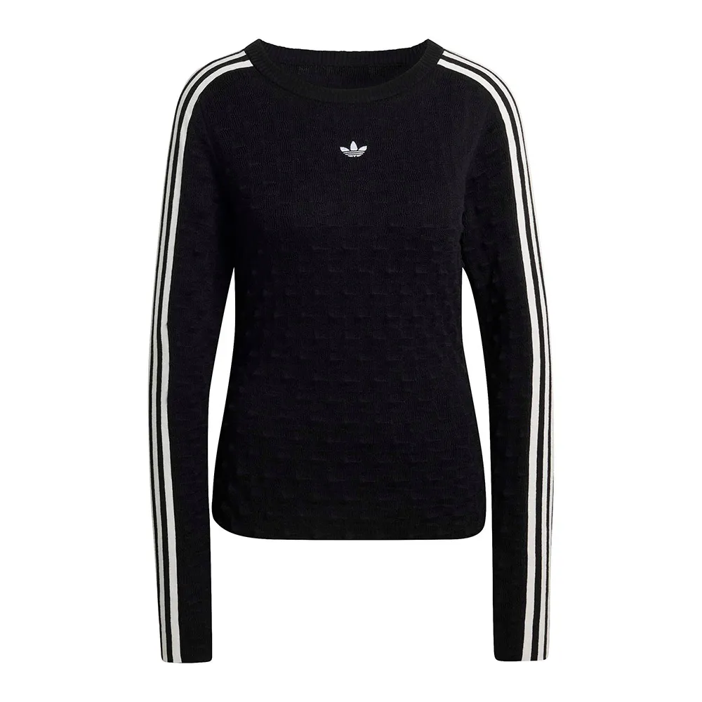 Свитшот adidas Originals Slim Solid Spike Knit sweatshirt, черный — фото 3