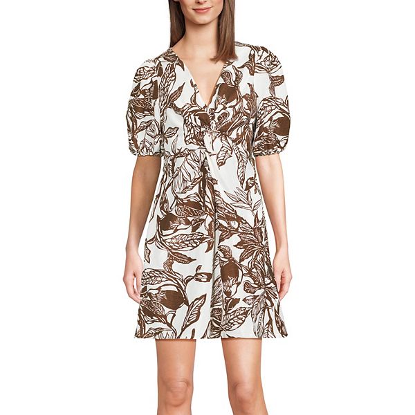 

Платье Petite из льна с рукавами-фонариками выше колена Lands' End