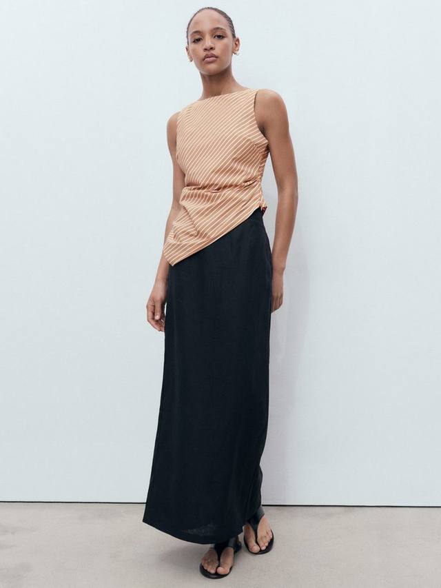 

Асимметричный топ Quartz Stripe Mango, Brown