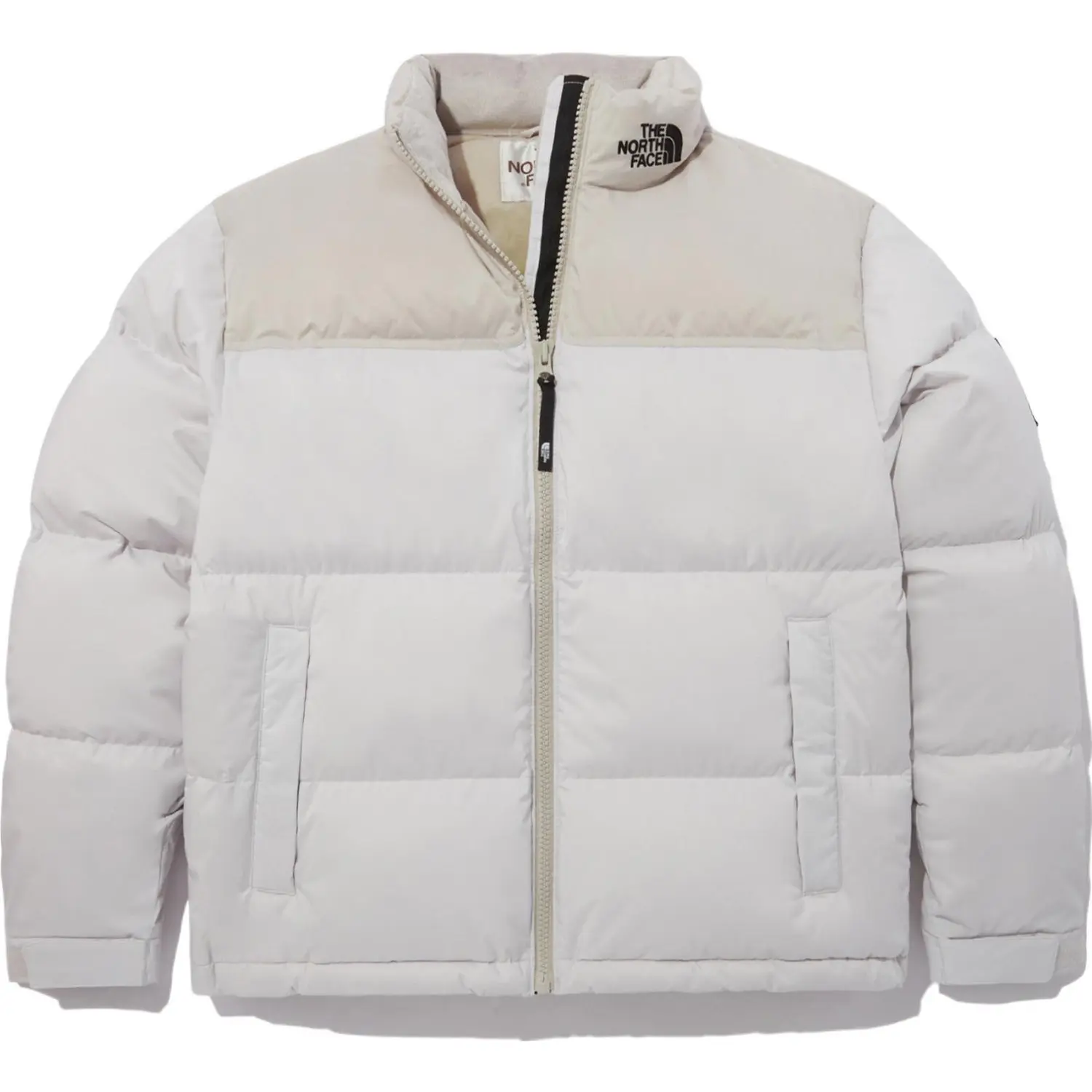 

Пуховик унисекс серый/белый The North Face, серый