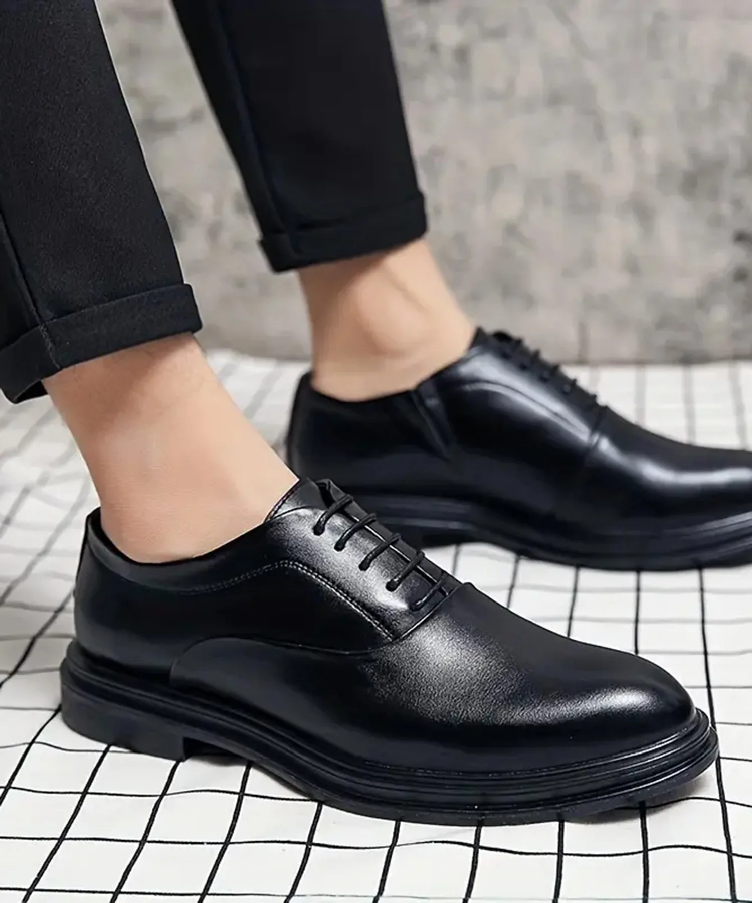 Мужские классические туфли из кожи Plain Toe 3-11E88 CALIFORNIA OUTFITTERS черные — фото 4
