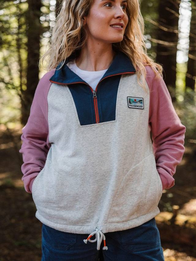 

Джазовая толстовка-блуза с цветными блоками из органического хлопка Passenger, Grey Marl