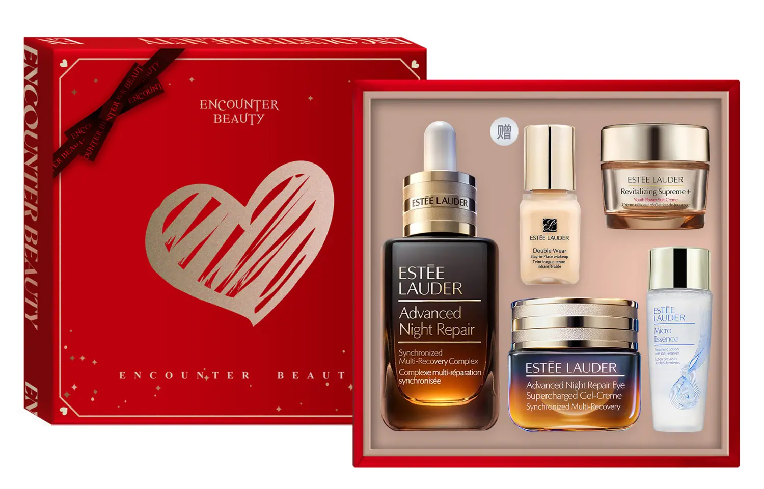 Набор косметических средств Estée Lauder: сыворотка + тональный крем + крем для кожи вокруг глаз + лосьон + крем — фото 4