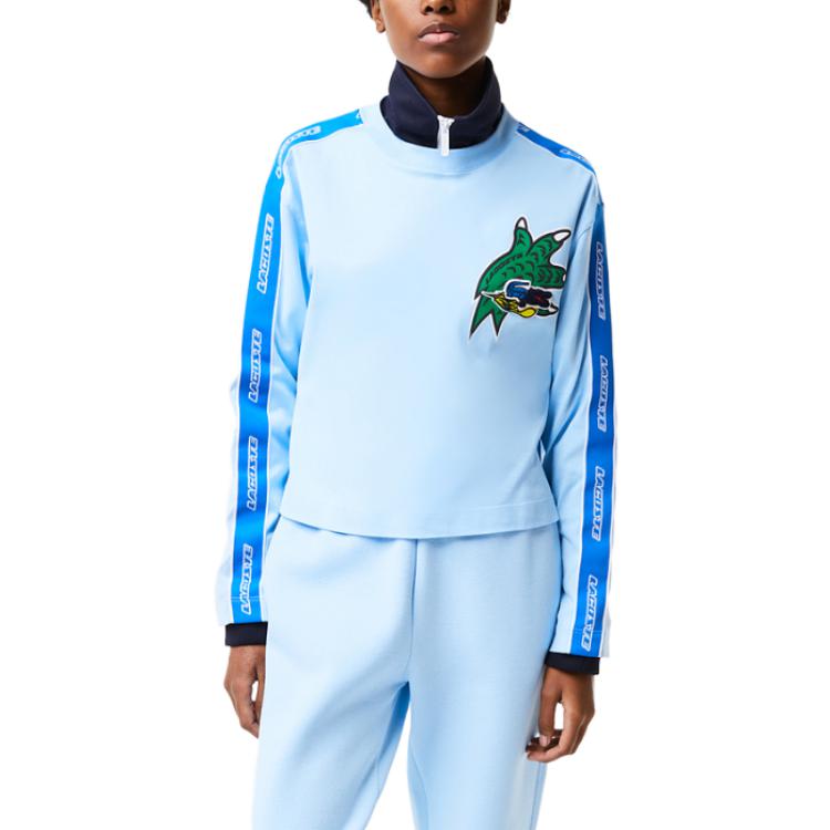 Женская футболка LACOSTE Holiday Series, светло-голубая — фото 4