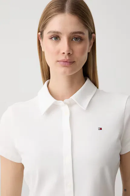 Рубашка женская классическая slim fit Tommy Hilfiger, белый — фото 4