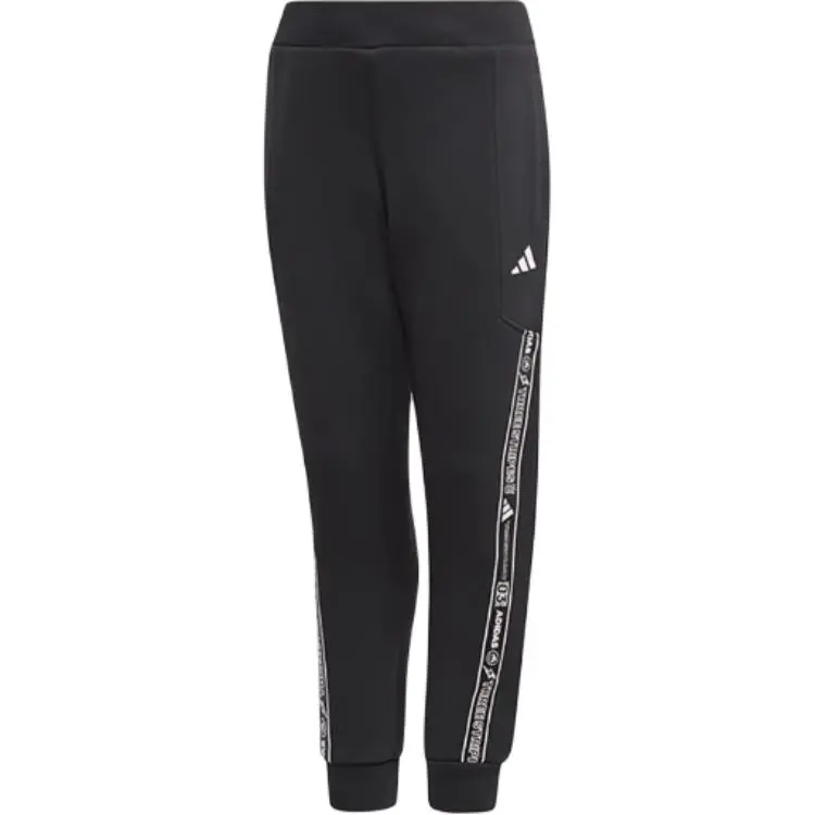 Чёрные вязаные спортивные штаны для подростков Adidas — фото 2