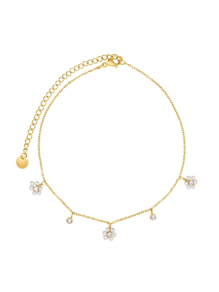 

Steel_Art Браслет на лодыжку Aila с жемчугом золотистого цвета