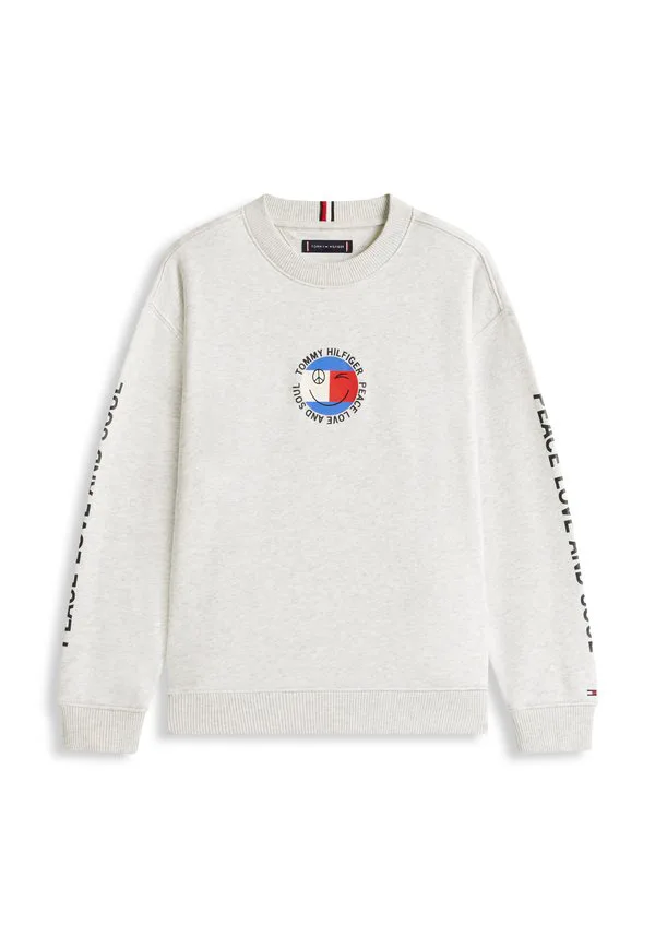 Толстовка с логотипом в виде смайлика на спине из махровой ткани. Tommy Hilfiger, Light Grey Heater — фото 4