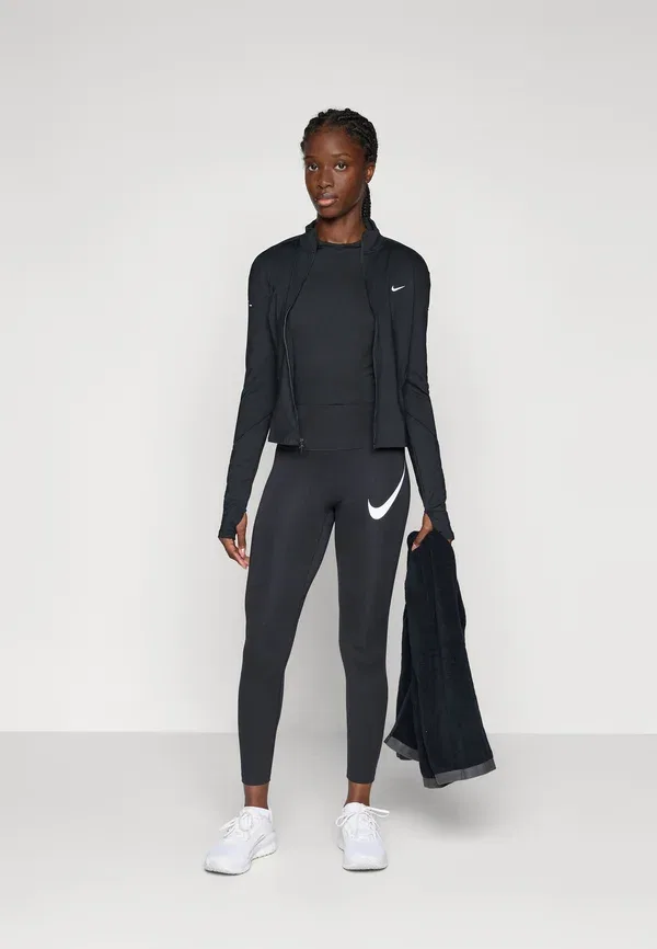 Тайтсы для бега Nike Performance, чёрный/отражающий серебристый/белый — фото 2