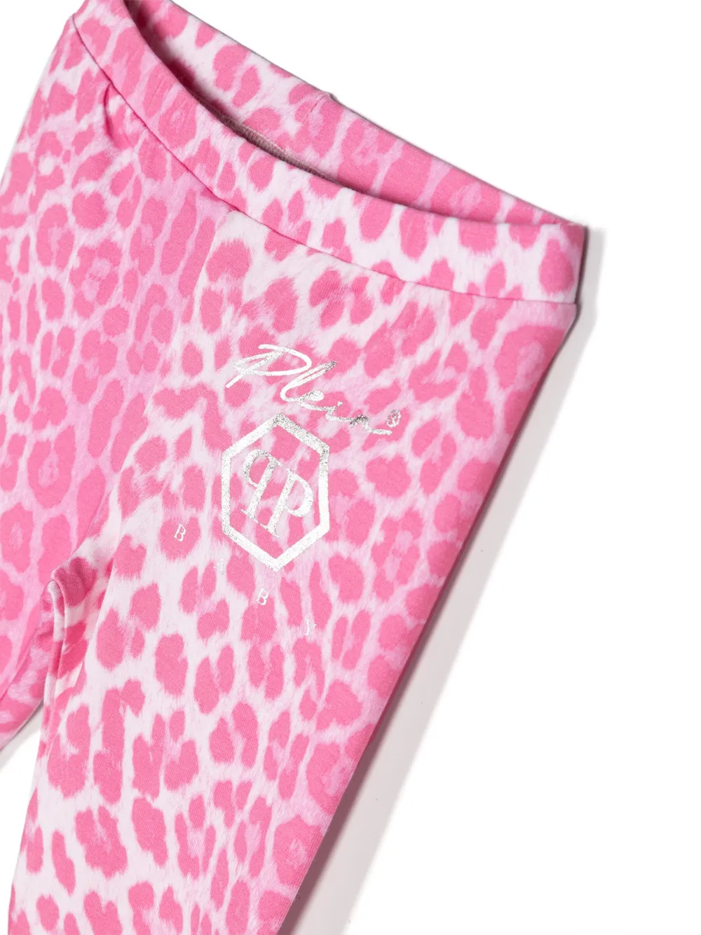 Комплект из футболки и брюк с эффектом металлик Philipp Plein Junior, розовый — фото 3