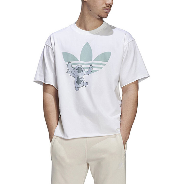 Футболка Disney X Stitch унисекс белая Adidas Originals, белый — фото 2