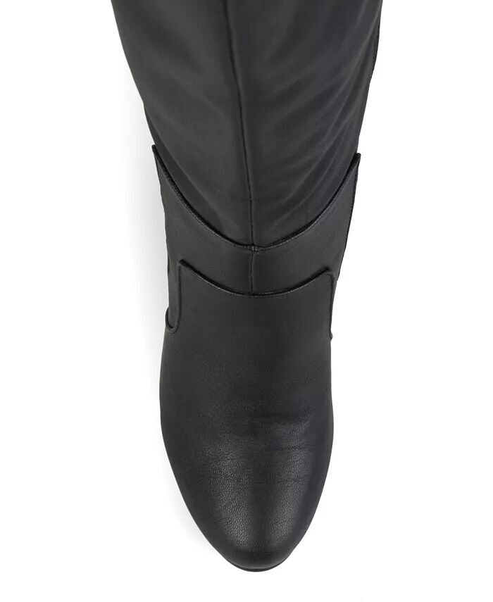 Женские сапоги Carver Wide Calf Block Heel до колена Journee Collection, черный — фото 3