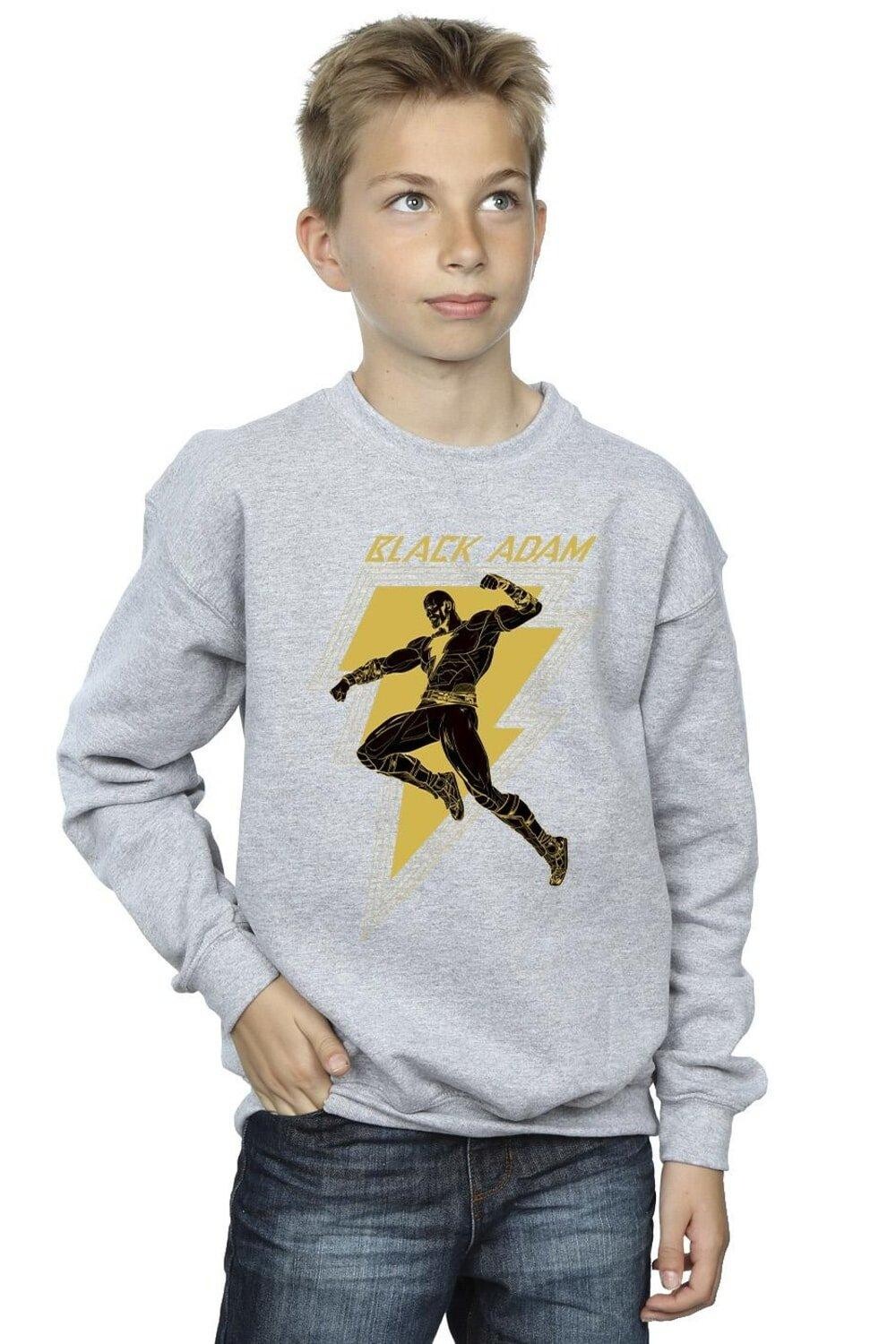 

Черный - Толстовка на груди Adam Golden Bolt DC Comics, серый