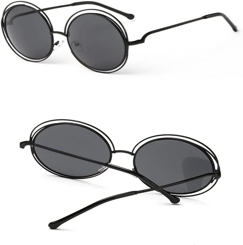 

Винтажные солнцезащитные очки с круглыми линзами и зеркальным покрытием для женщин, металлическая оправа, стильные женские солнцезащитные очки KTUCN, 2-gold-black