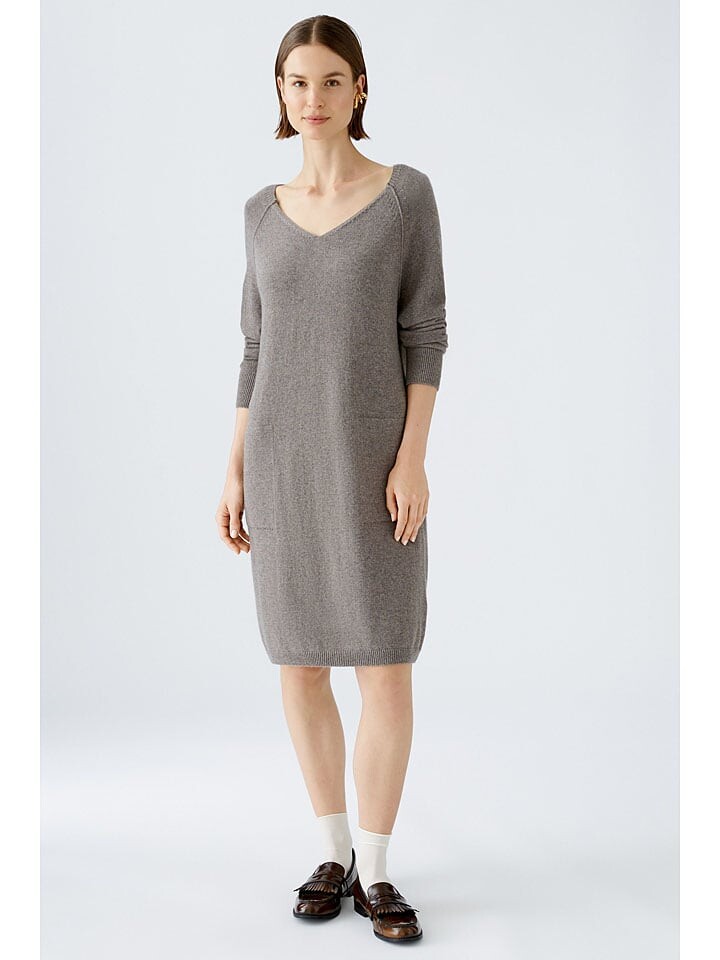 

Короткое платье Oui Woll-Kleid, серо-коричневый