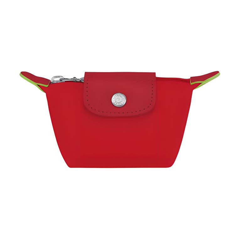 

LONGCHAMP Le Pliage Snap And Zip Closure Recycled Polyamide Canvas Coin Purse Women's Tomato Red
