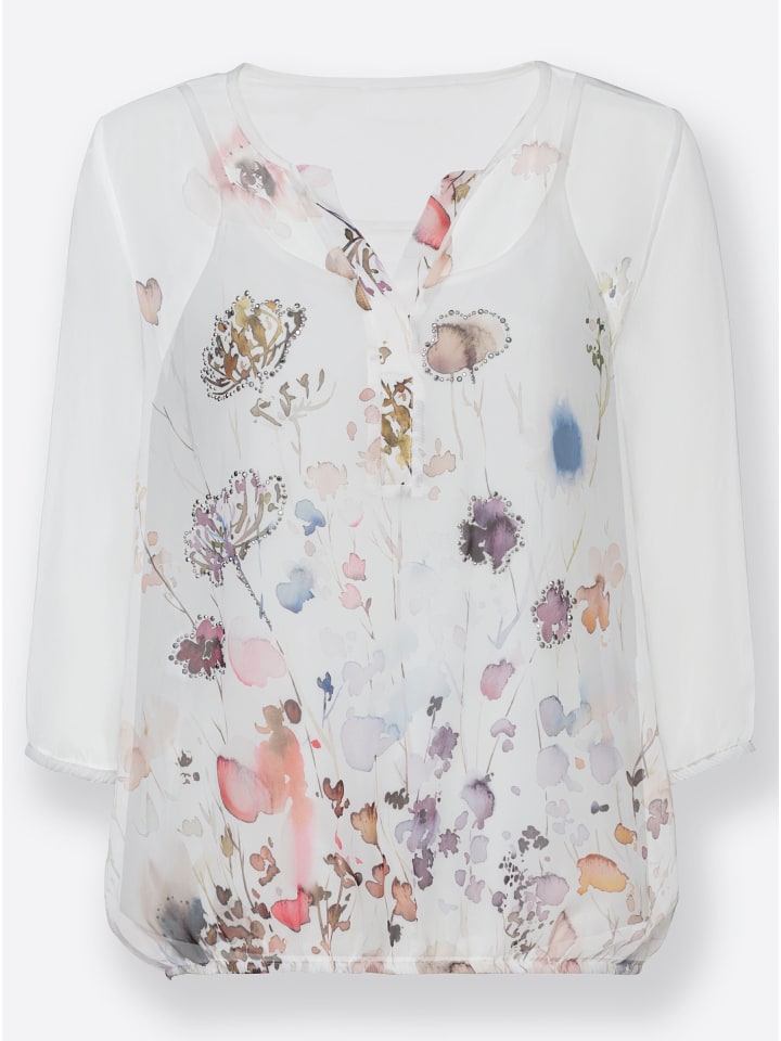 

Блузка без застежки с принтом экрю WITT WEIDEN