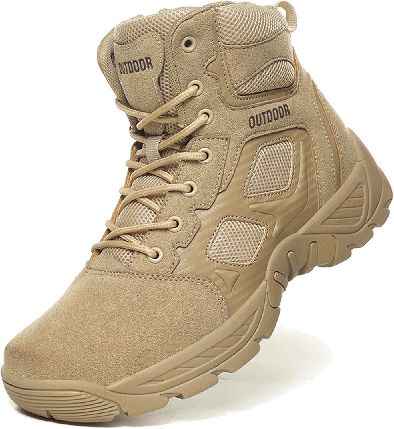 

Мужские тактические ботинки Zivopah Легкие походные и мотоциклетные ботинки из замши и кожи для работы и армии, Sand