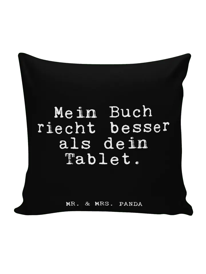 

Подушка Mr & Mrs Panda 40x40 Mein Buch riecht besser, черный