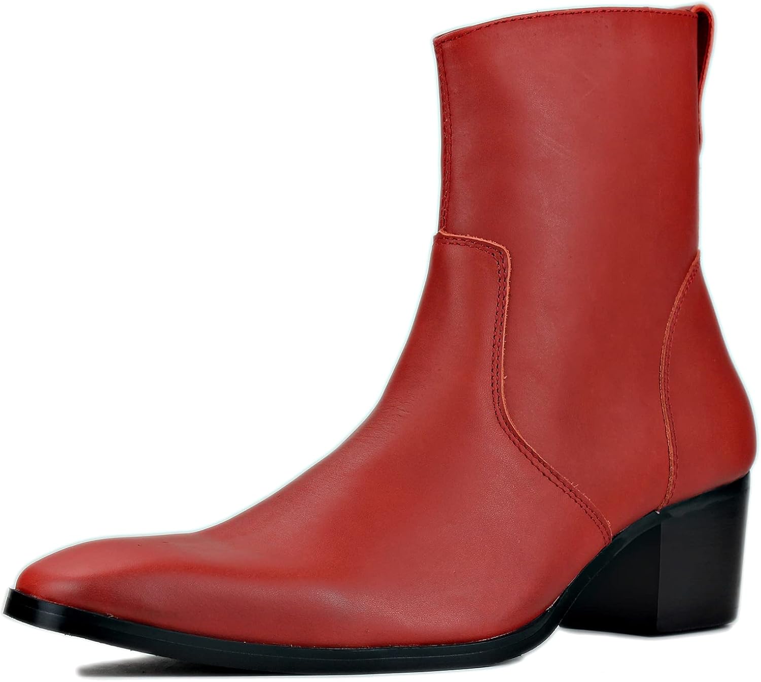 

Мужские ботинки на каблуке, повседневные черные Челси, боевые, короткие Чукка, на молнии JY002 Cowsdella