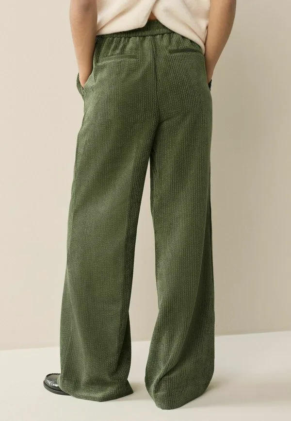 Широкие мягкие брюки стандартного кроя Next, Khaki Green — фото 3