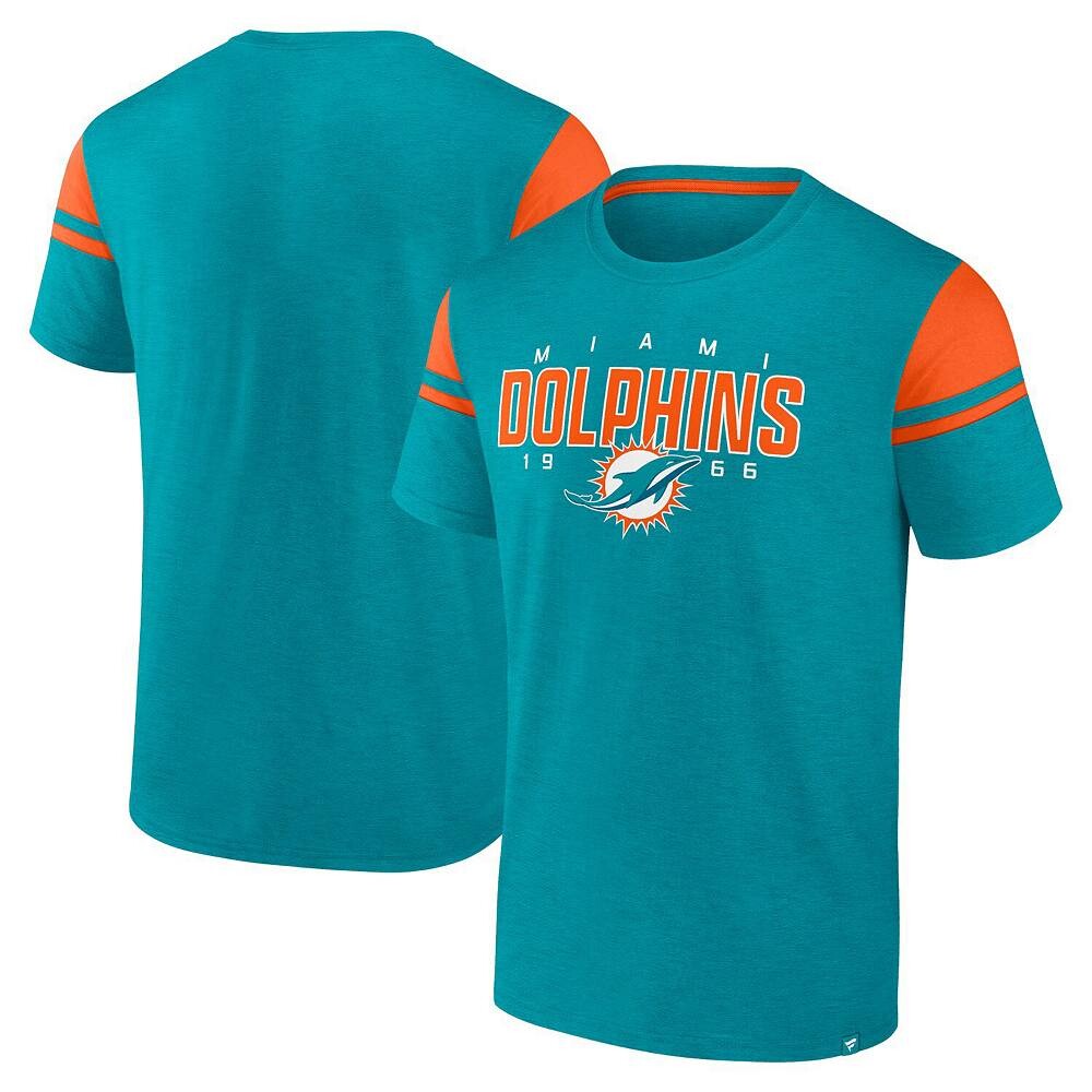 

Мужская футболка Fanatics Aqua Miami Dolphins Old School Play Slub Fanatics Brands - White Label, цвет Dol Turq A