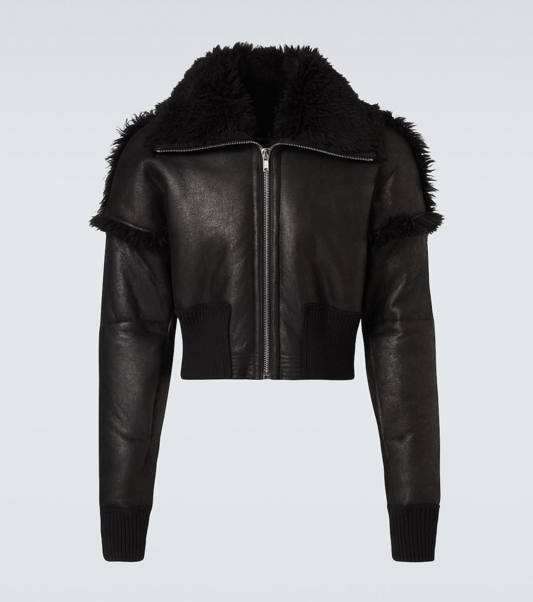 

Кожаная куртка Dracucollar с подкладкой из овчины Rick Owens, черный