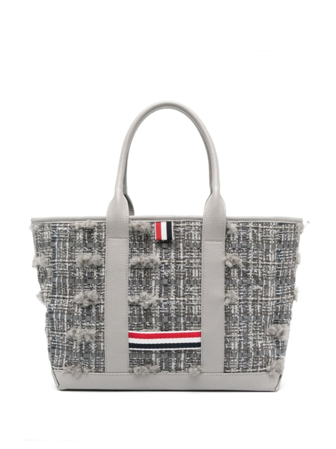 

Thom Browne меланжевая сумка-тоут с полосками RWB, серый